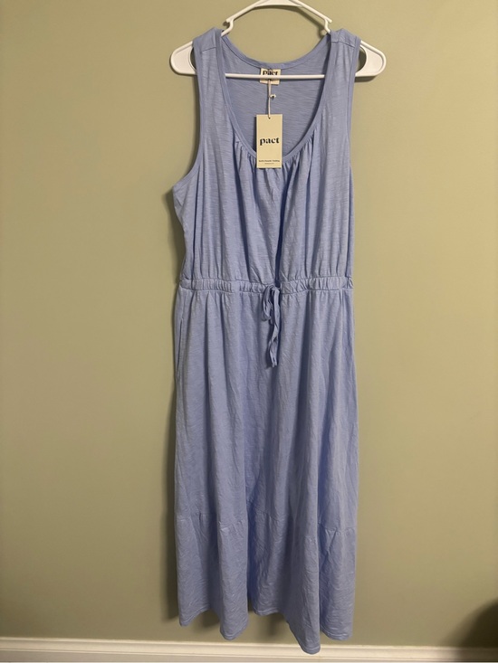 Pact Dresses & Skirts - Pact Organic Cotton Cornflower Blue Perfect Slub Tank Maxi Dress Size XL New